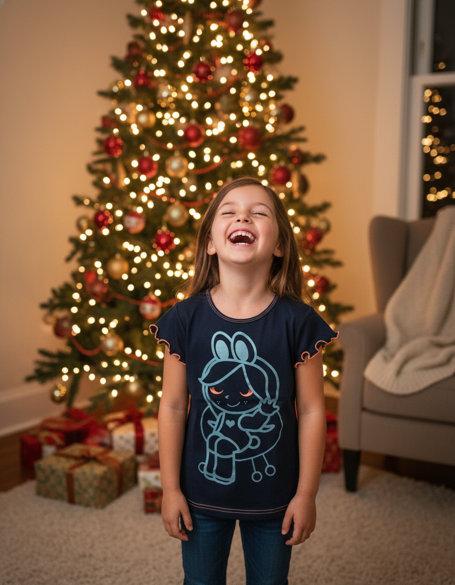 Tricou negru cu mâneci scurte Tutti Cuti – ambalaj premium 8 ani