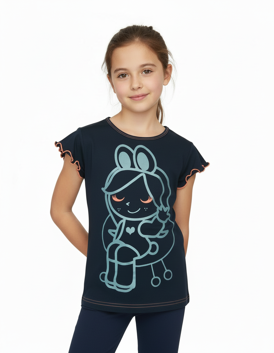 Tricou negru cu mâneci scurte Tutti Cuti – ambalaj premium 14 ani