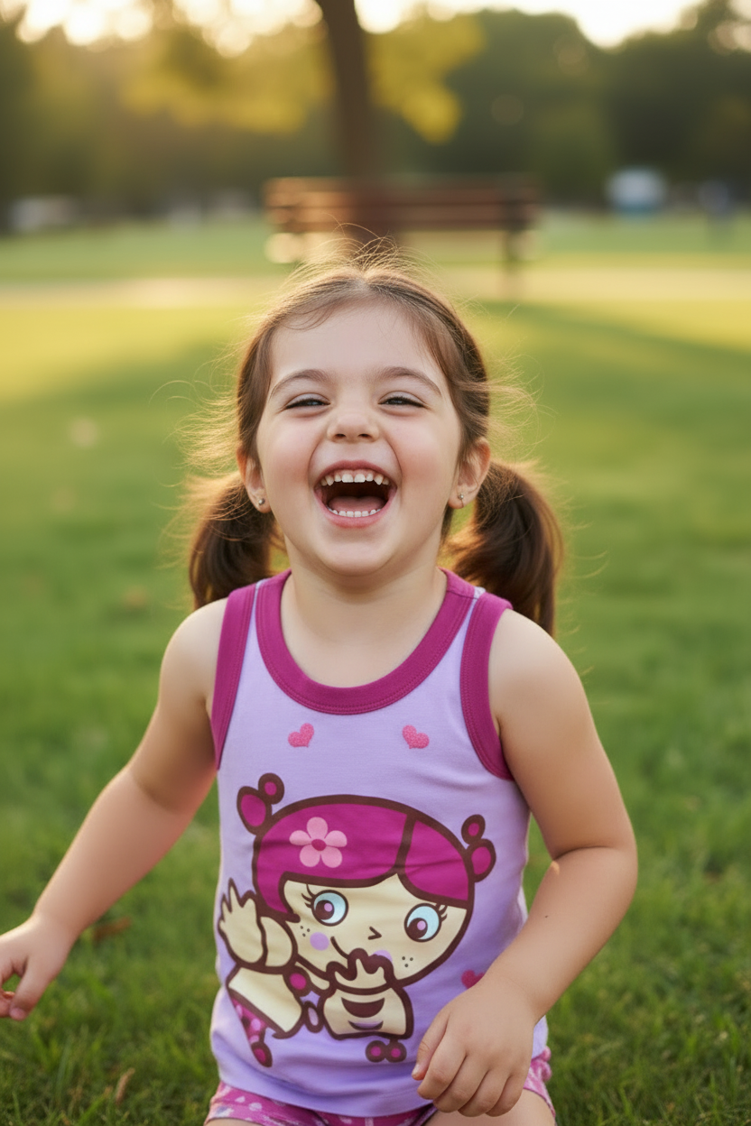 Maiou fete 12 ani, lila bordat cu roz inchis Tutti Cuti