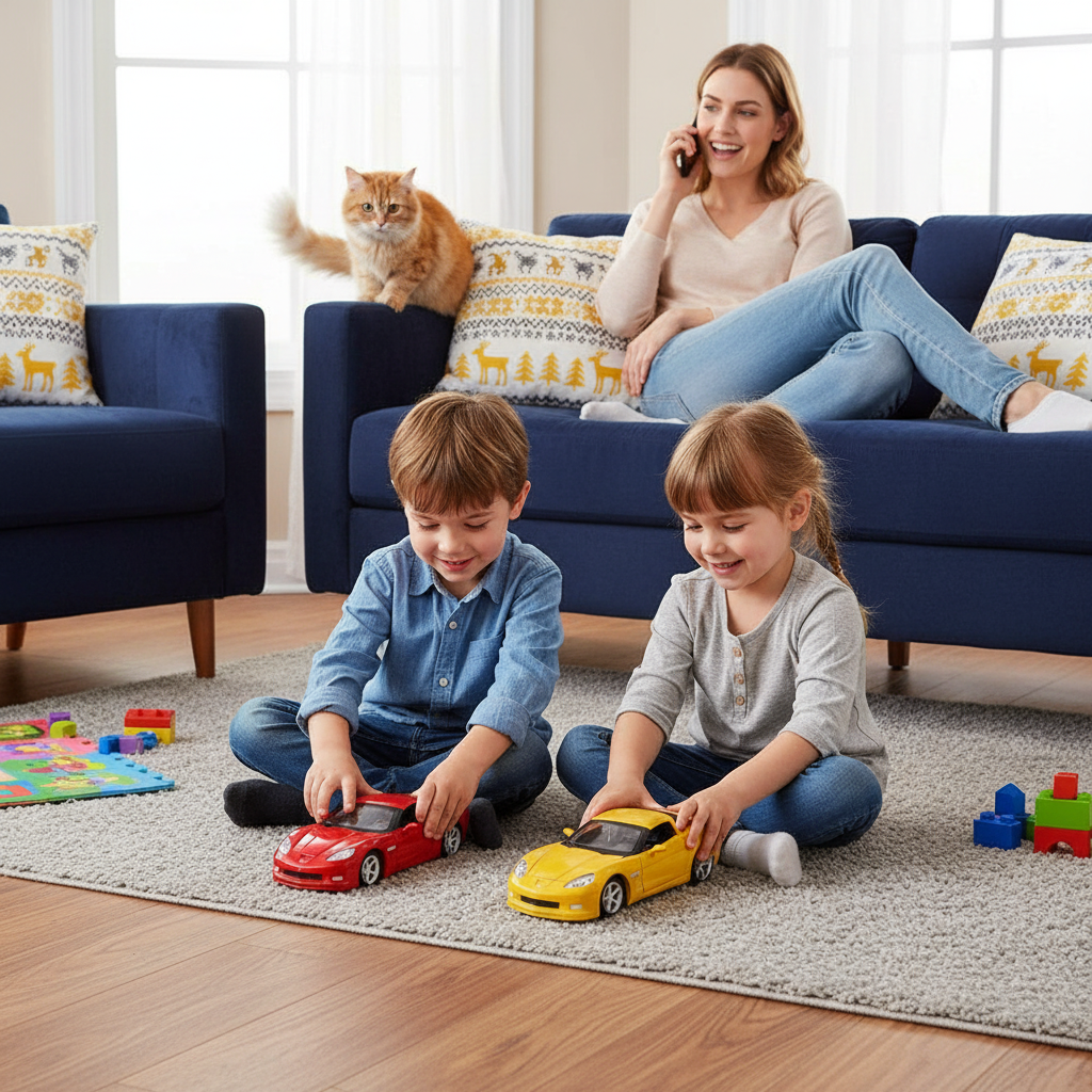 Jucarie Mașinuță Chevrolet Corvette Grand Sport 2010 diecast, gata de expus sau de rulat în curse imaginare.