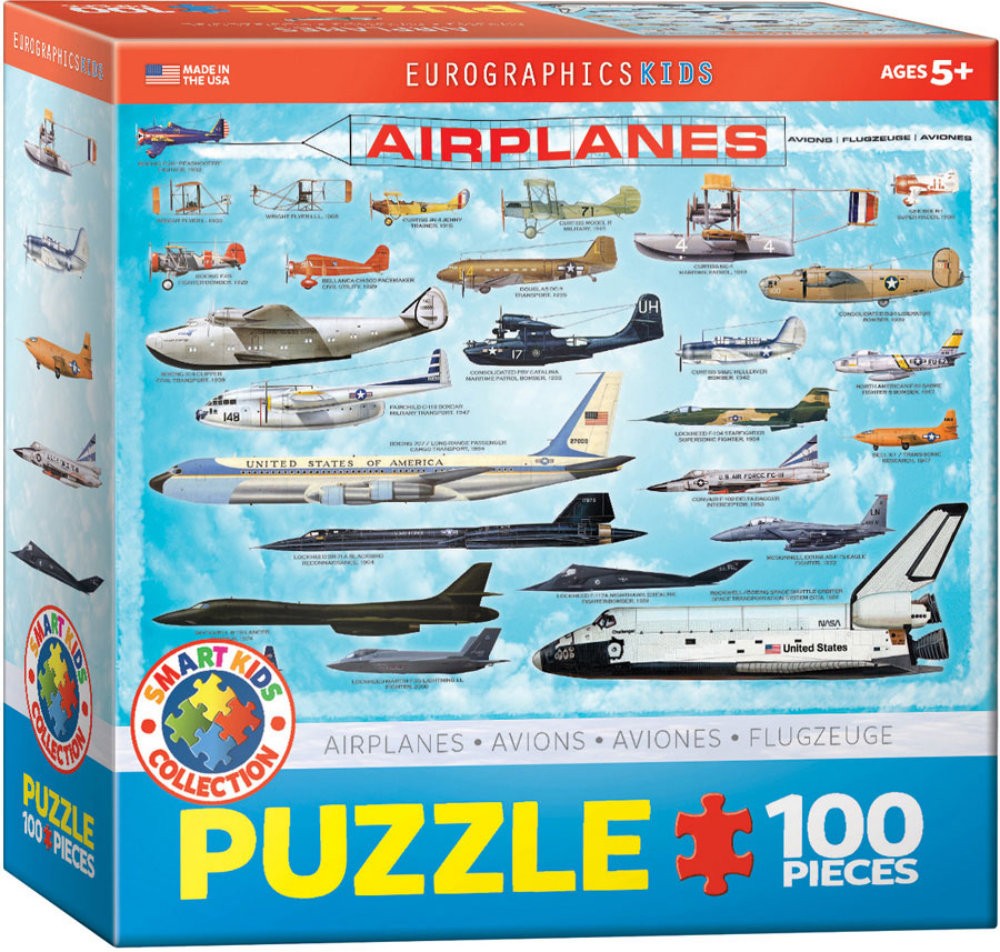 Puzzle 100 piese Airplanes