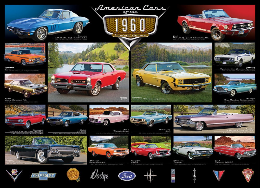 Puzzle 1000 piese American Cars of the 1960s