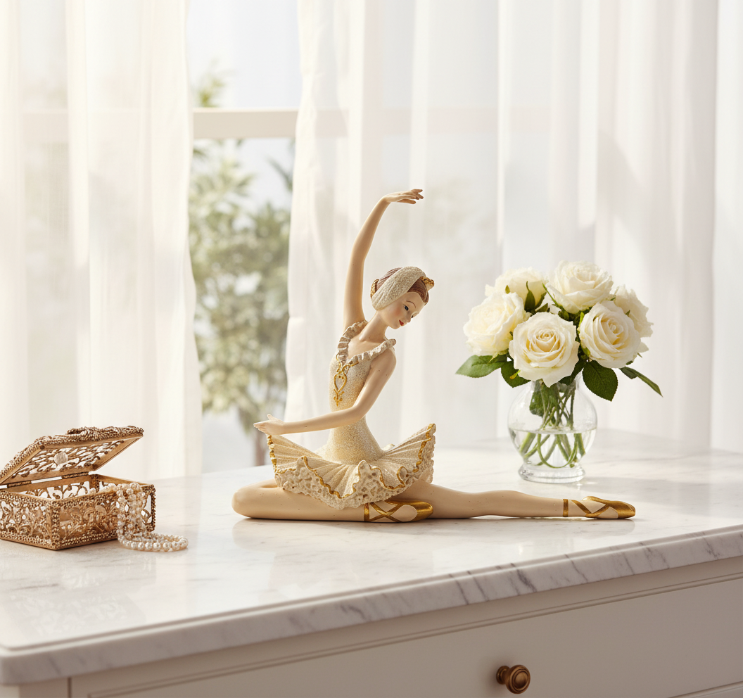 statuela eleganta balerina, o decoratiune de exceptie care se potriveste unor interioare sofiticate. Un cadou elegant