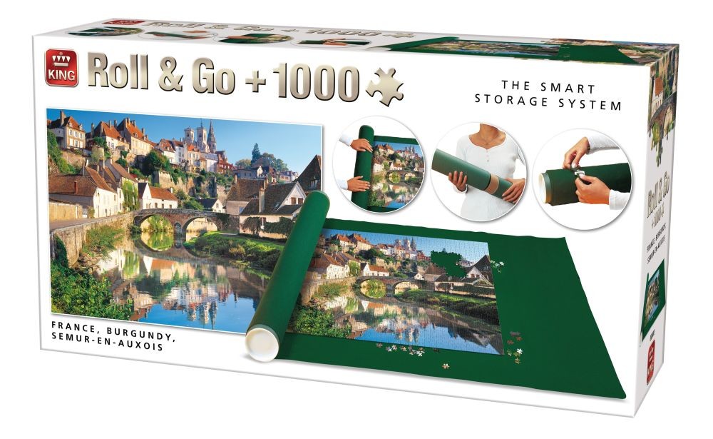 Puzzle 1000 piese+covoras Franta, Burgundy