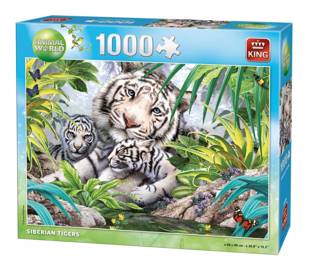 Puzzle 1000 piese Tigru Siberian alb