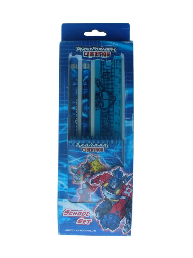Set scoala Transformers - Carnetel, rigla si 2 creioane