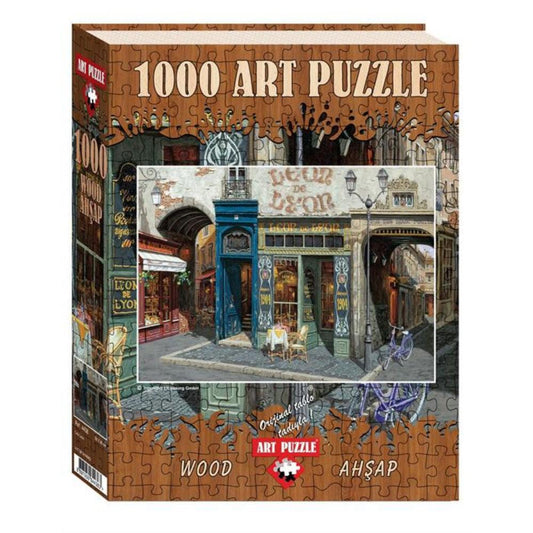 Puzzle 1000 piese - din lemn CAFE LEON - Nitzi.ro