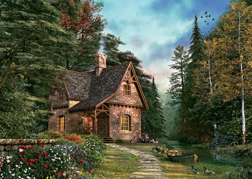 Puzzle 1500 piese - WOODLAND COTTAGE