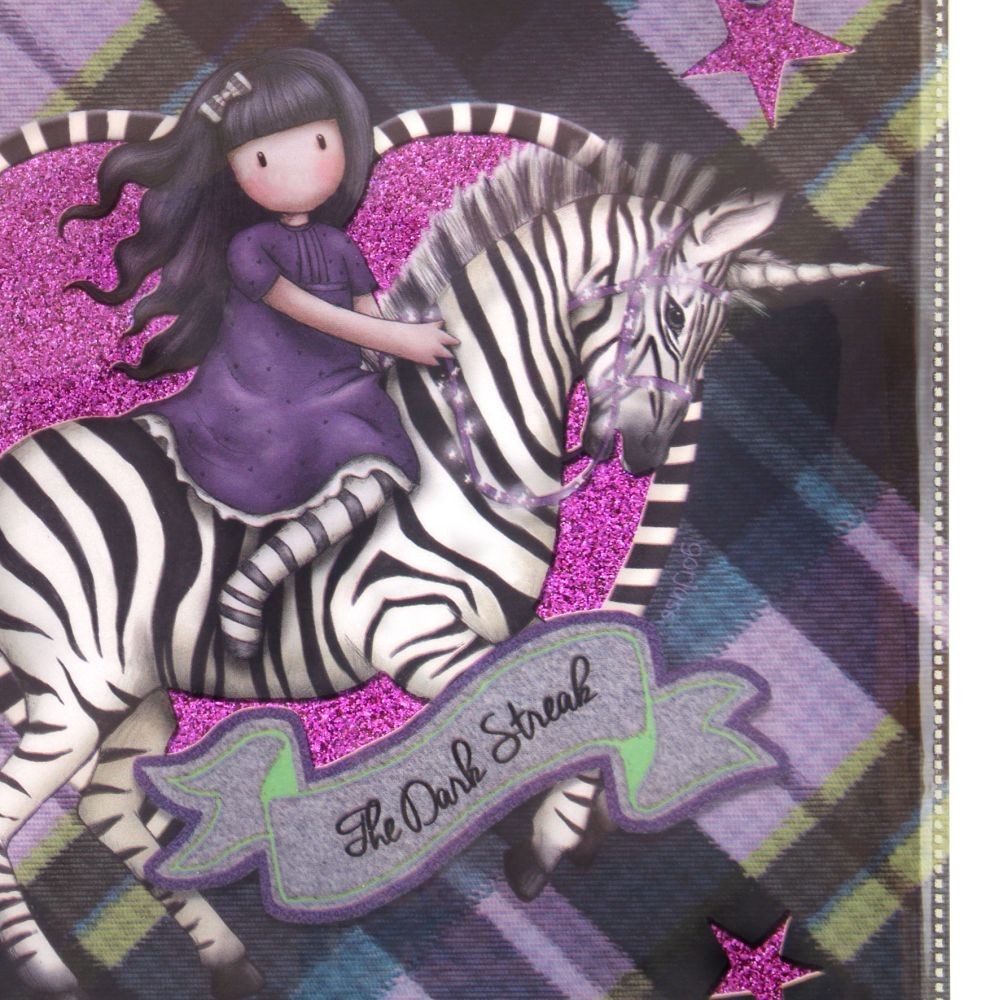 Gorjuss Tartan - Caiet A5 cu glitter - The Dark Streak