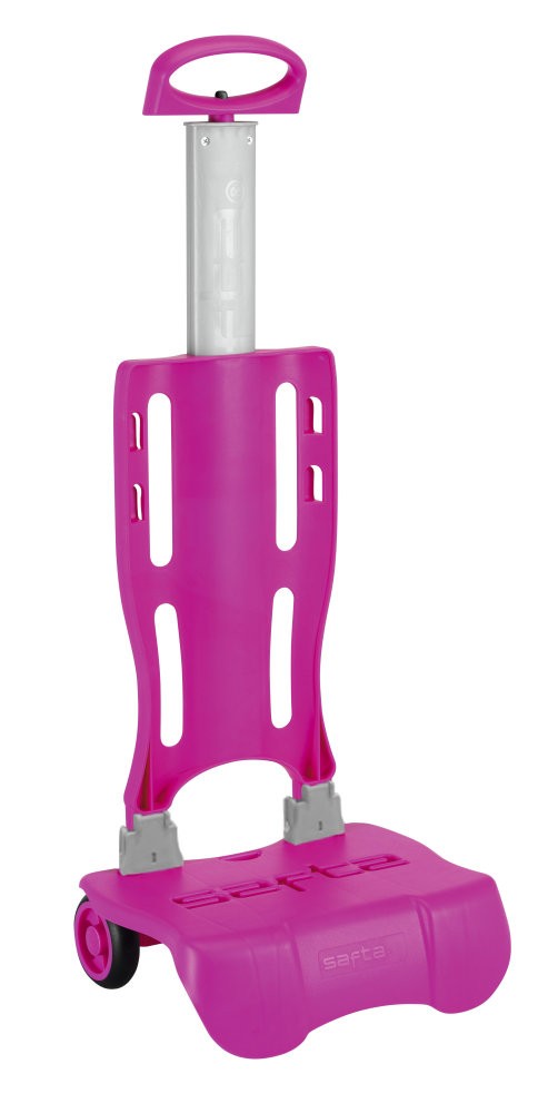 Troler mare fucsia pliabil pentru scoala