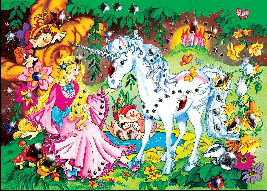 Puzzle 250 piese Printesa cu unicorn Diamante