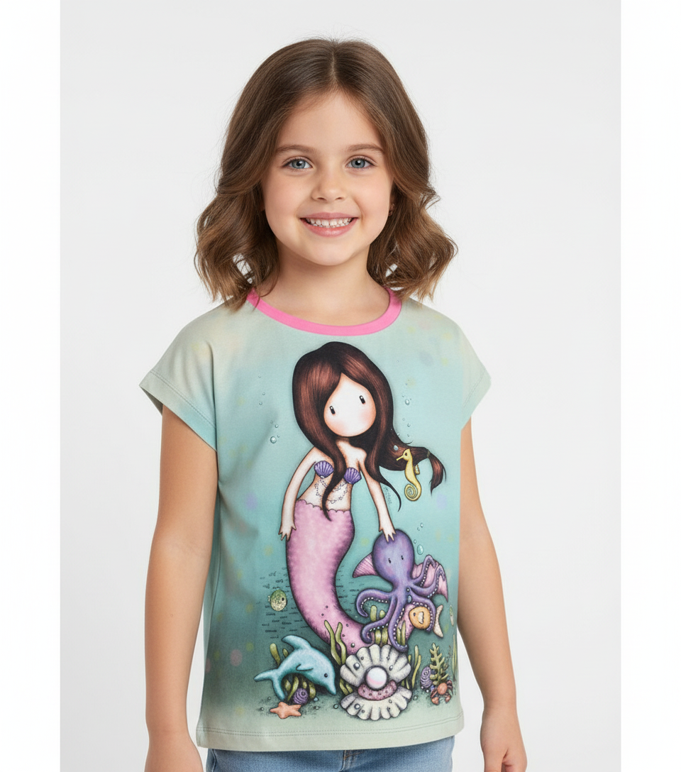 Tricou vernil copii Gorjuss So Nice To Sea You pentru fete de 8 ani