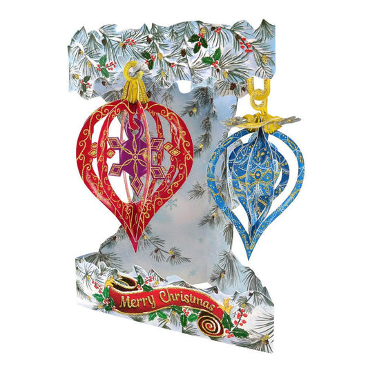 Felicitare 3D Swing Cards de iarna Globuri in Brad - Nitzi.ro
