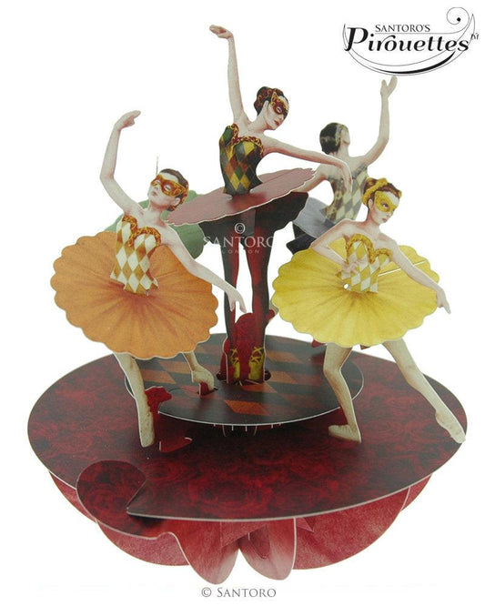 Felicitare 3D Pirouettes Santoro-Balerine - Nitzi.ro