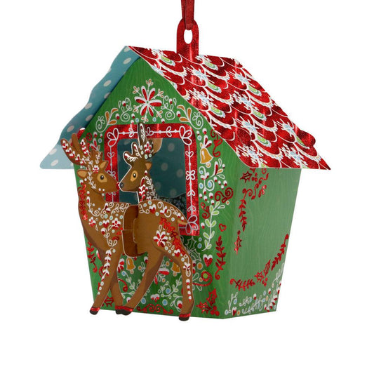Ornament de brad de Craciun Santoro Baubles- Casuta renilor - Nitzi.ro
