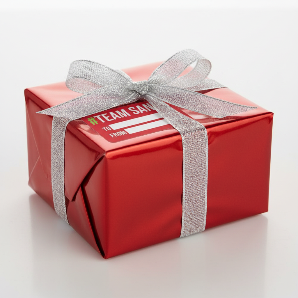 Cutie cu 150 de echichete autoadezive e pus pe cadourile de sărbători