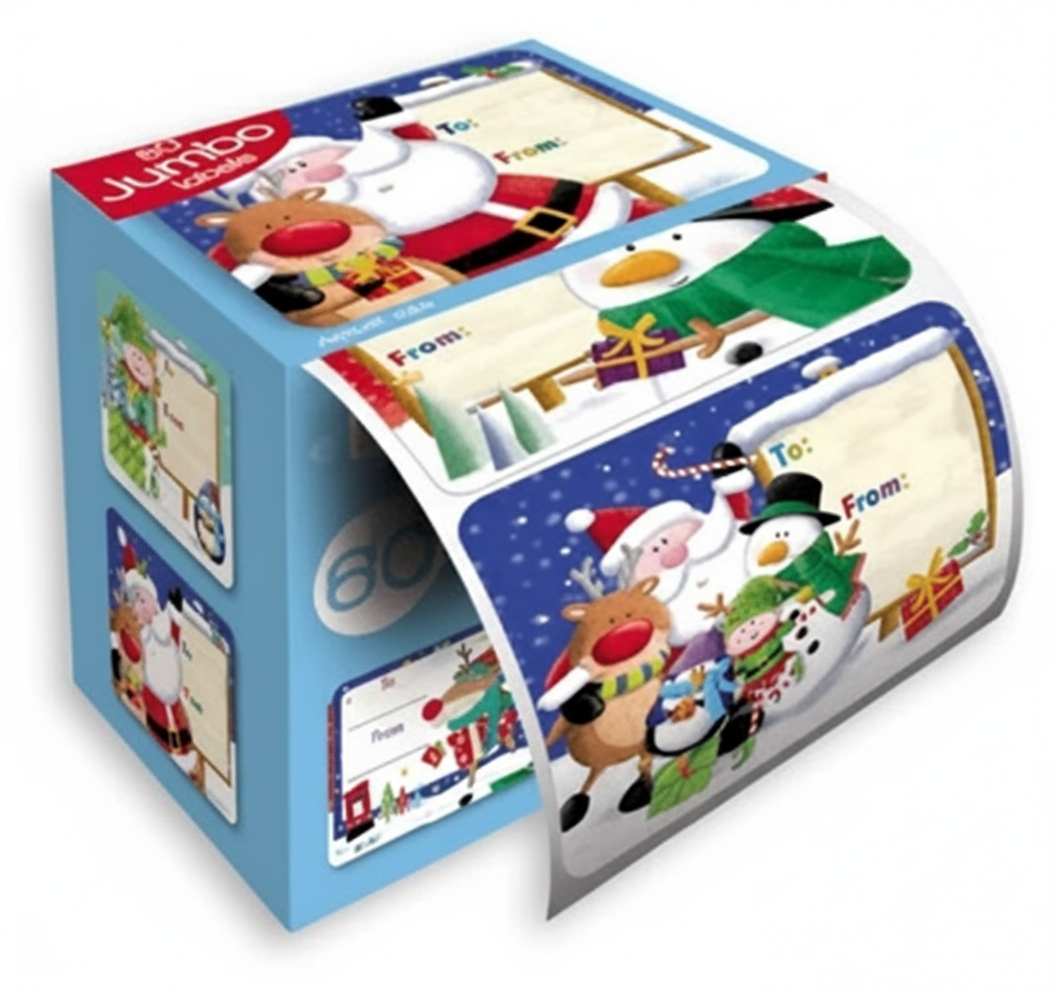 Etichete cadouri Sarbatori jumbo Mos Sarbatori si prietenii - Nitzi.ro