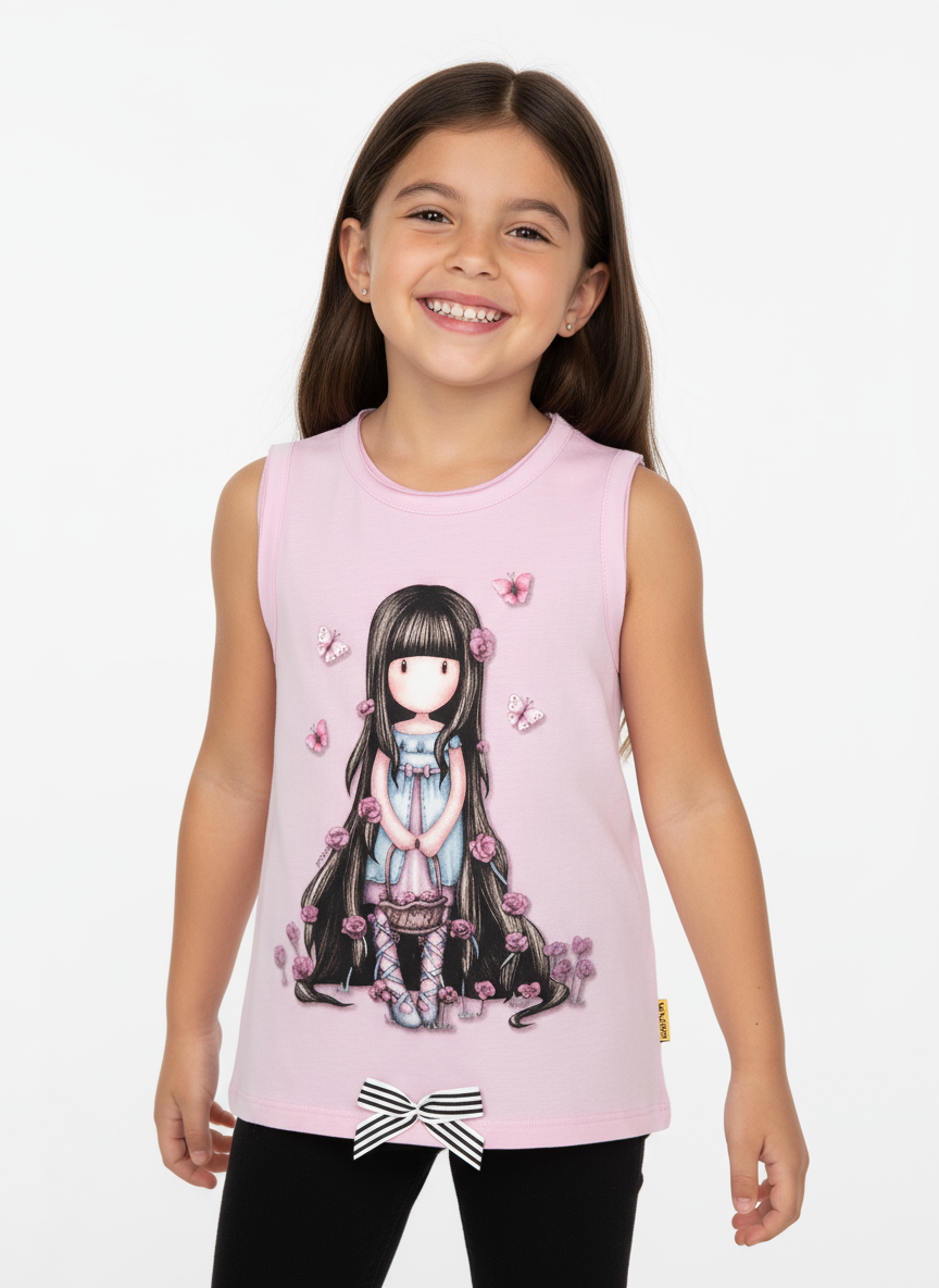 Maioul copii Gorjuss Rosebud roz fara mâneci