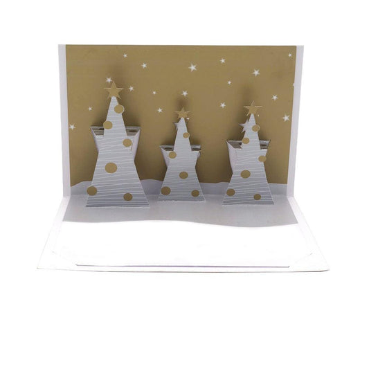 Felicitare 3D Origami - Braduti argintii - Nitzi.ro