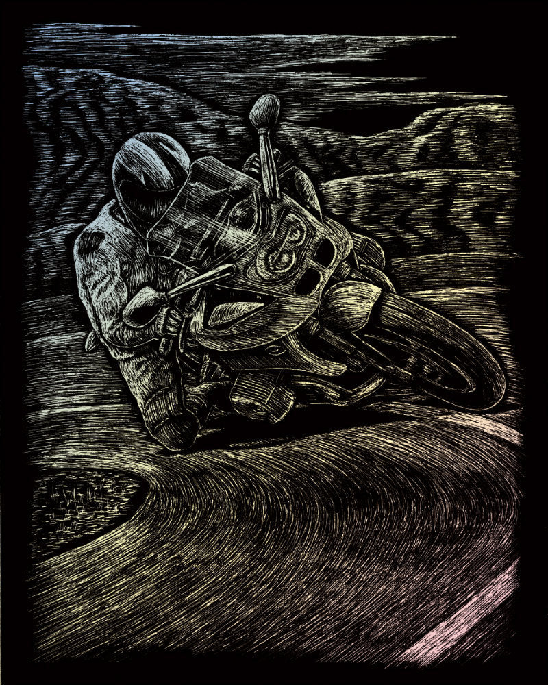 Set gravura pe folie holografica Motocicleta