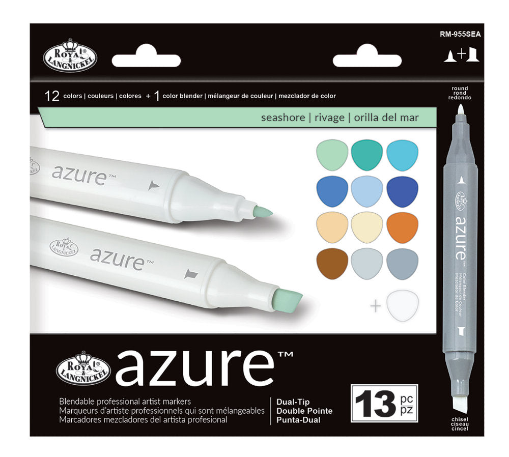 Set 13 markere Royal Langnickel Azure Culori marine