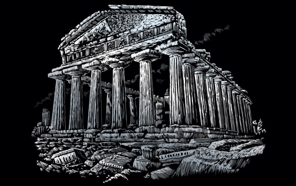 Set gravura - locuri celebre-Parthenon 29x39cm