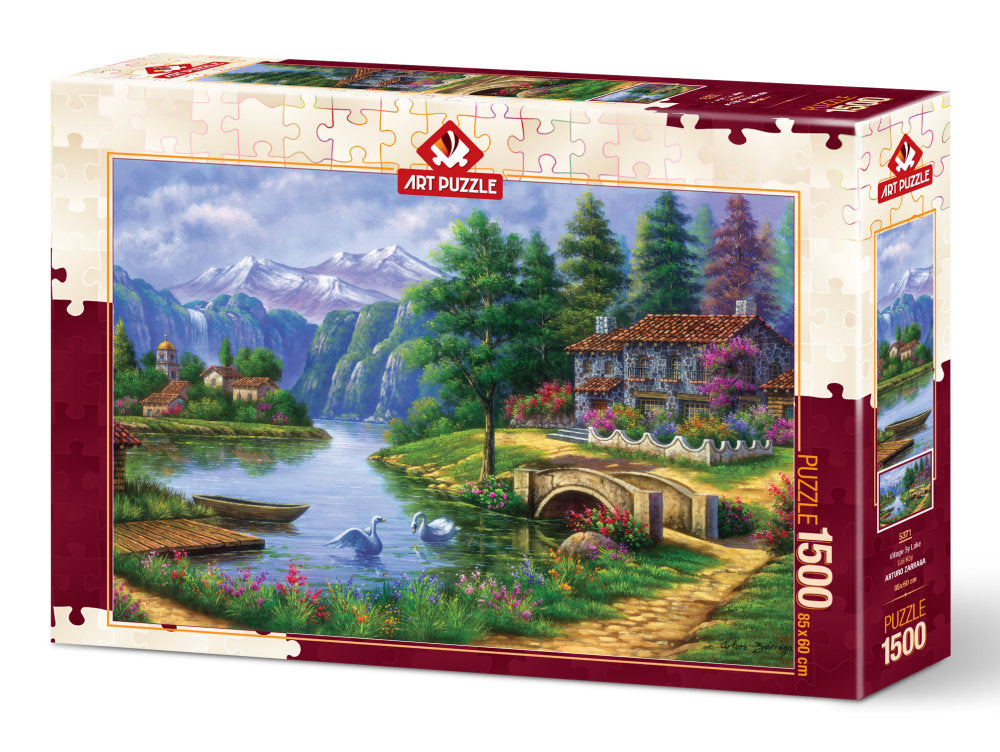 Puzzle 1500 piese - Village By Lake