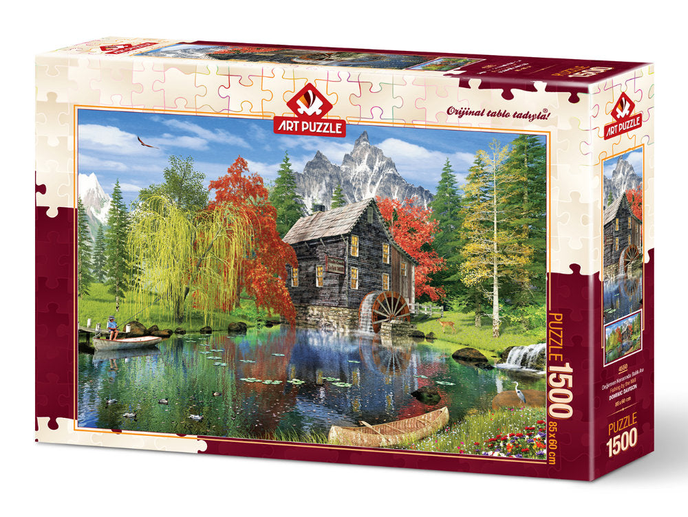 Puzzle 1500 piese - Fishing By The Mill