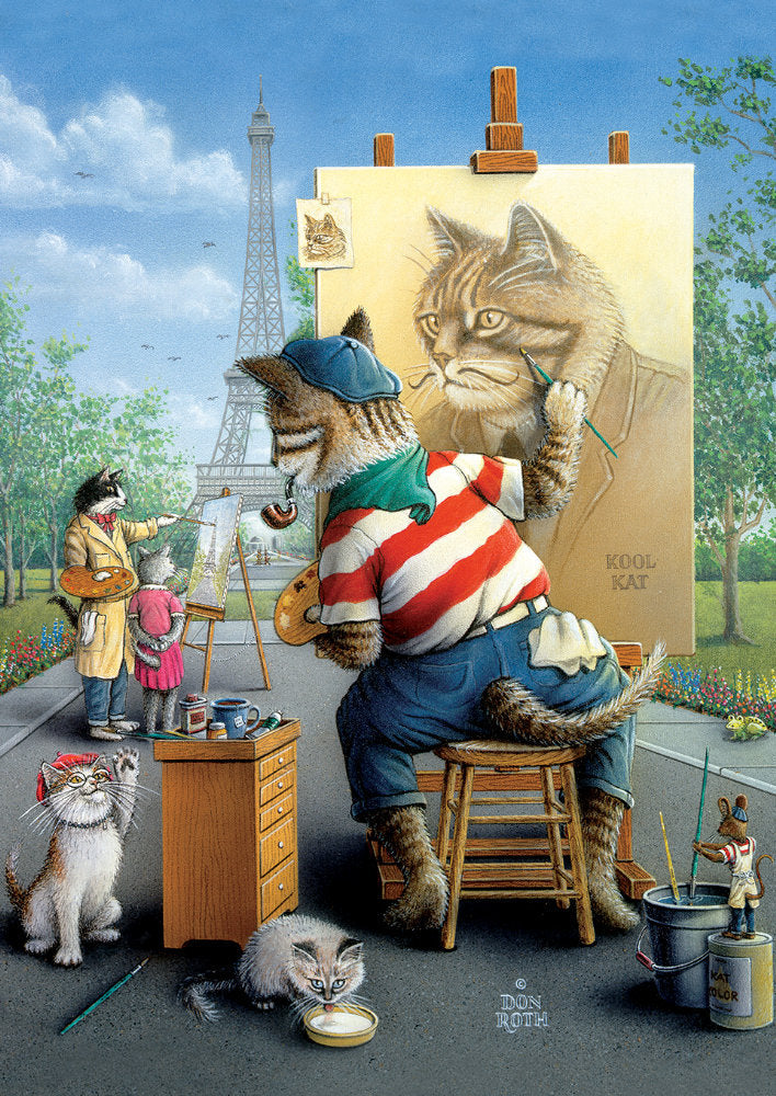 Puzzle 500 piese - The Painter Cat-Don Roth