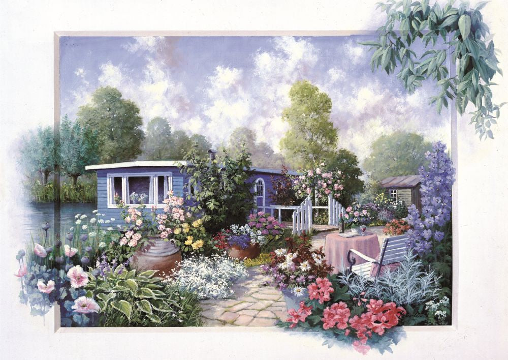 Puzzle 500 piese - Garden With Flowers-Peter Motz