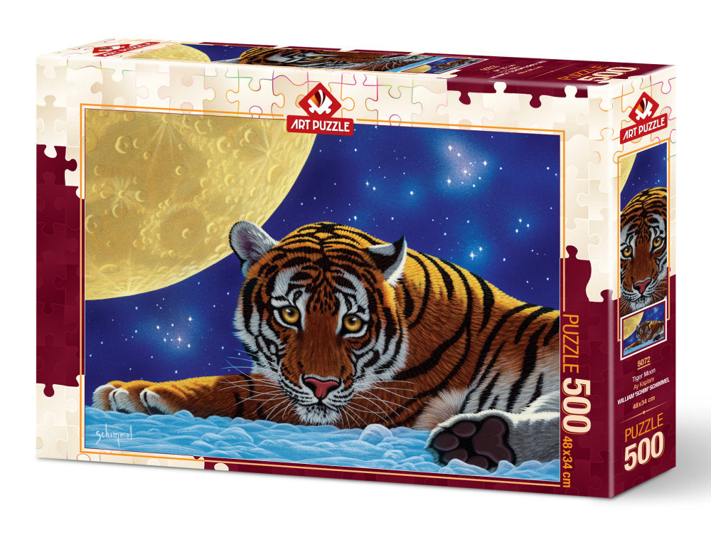 Puzzle 500 piese - Tiger Moon-William Schimmel