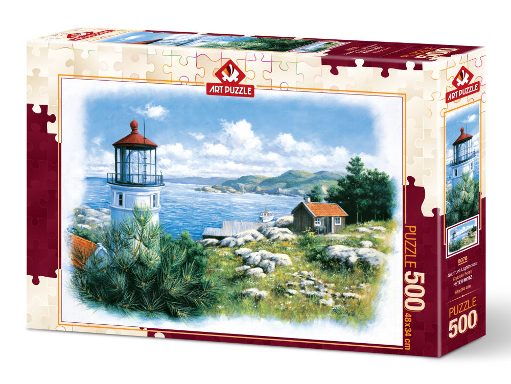 Puzzle 500 piese - Seafront Lighthouse-Peter Motz