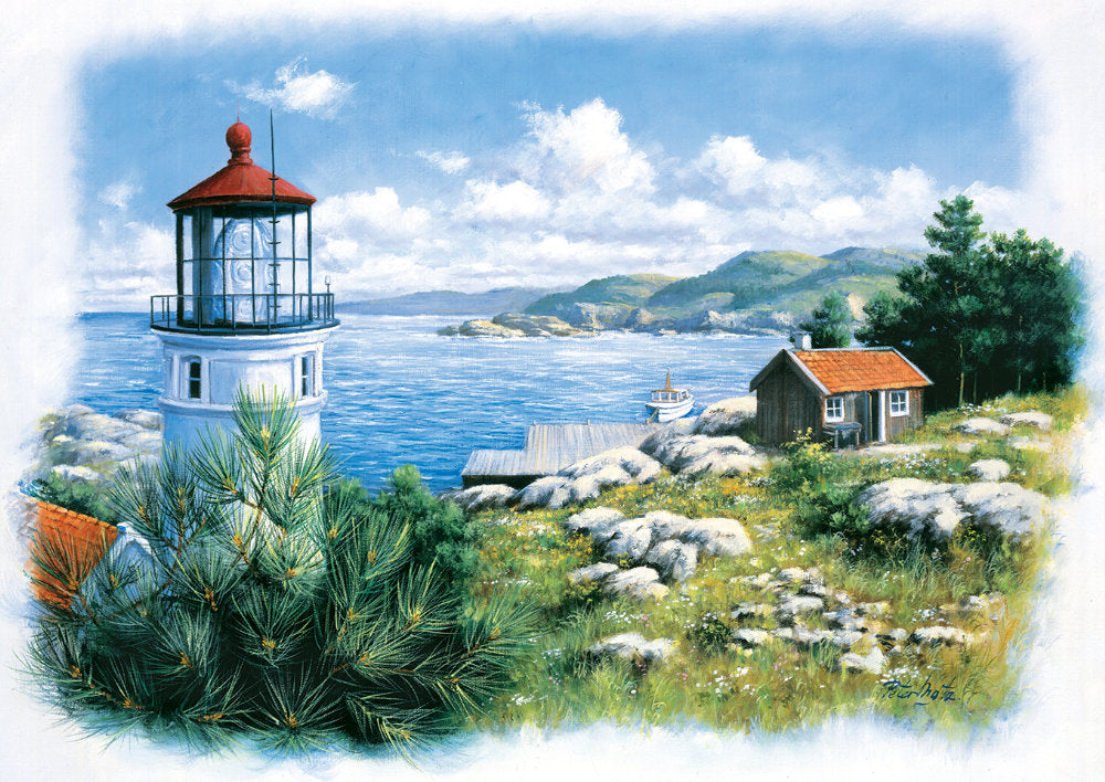 Puzzle 500 piese - Seafront Lighthouse-Peter Motz