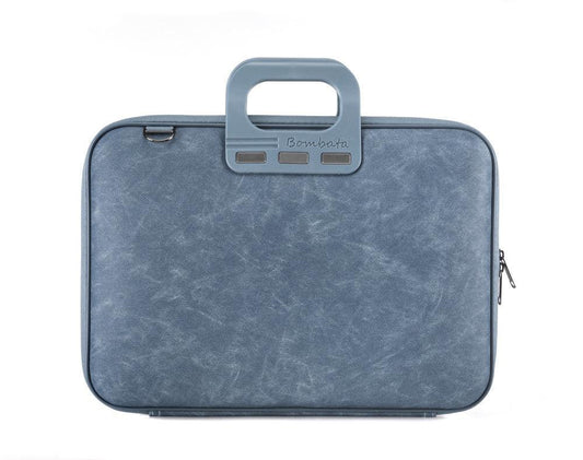 Geanta lux business laptop 15,6 Bombata Denim-BlueJeans - Nitzi.ro
