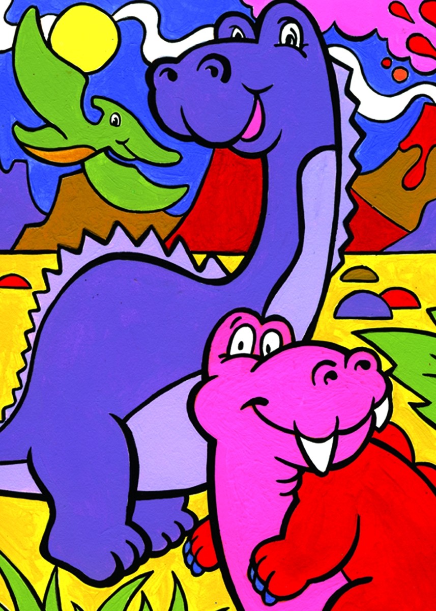 Prima mea pictura pe numere Dinozauri