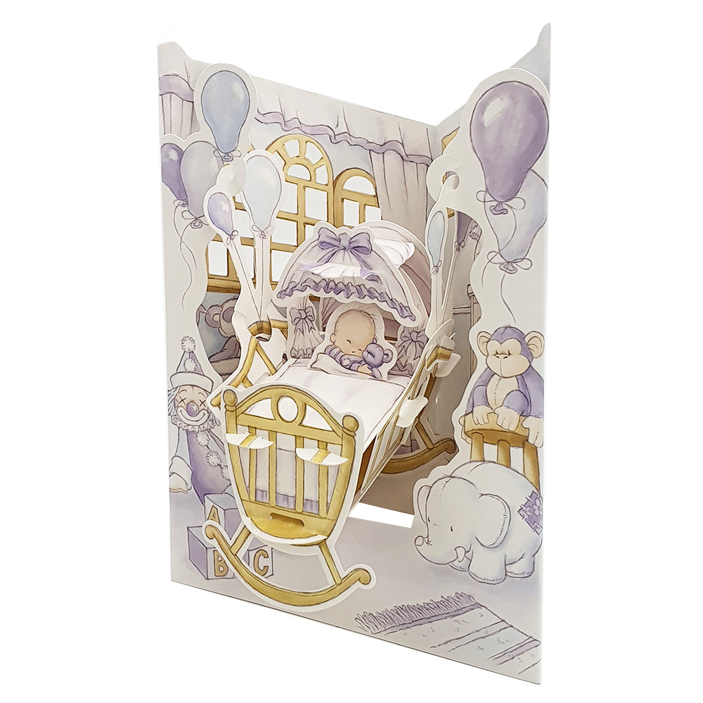 Felicitare 3D Swing Cards - Baietel in leagan