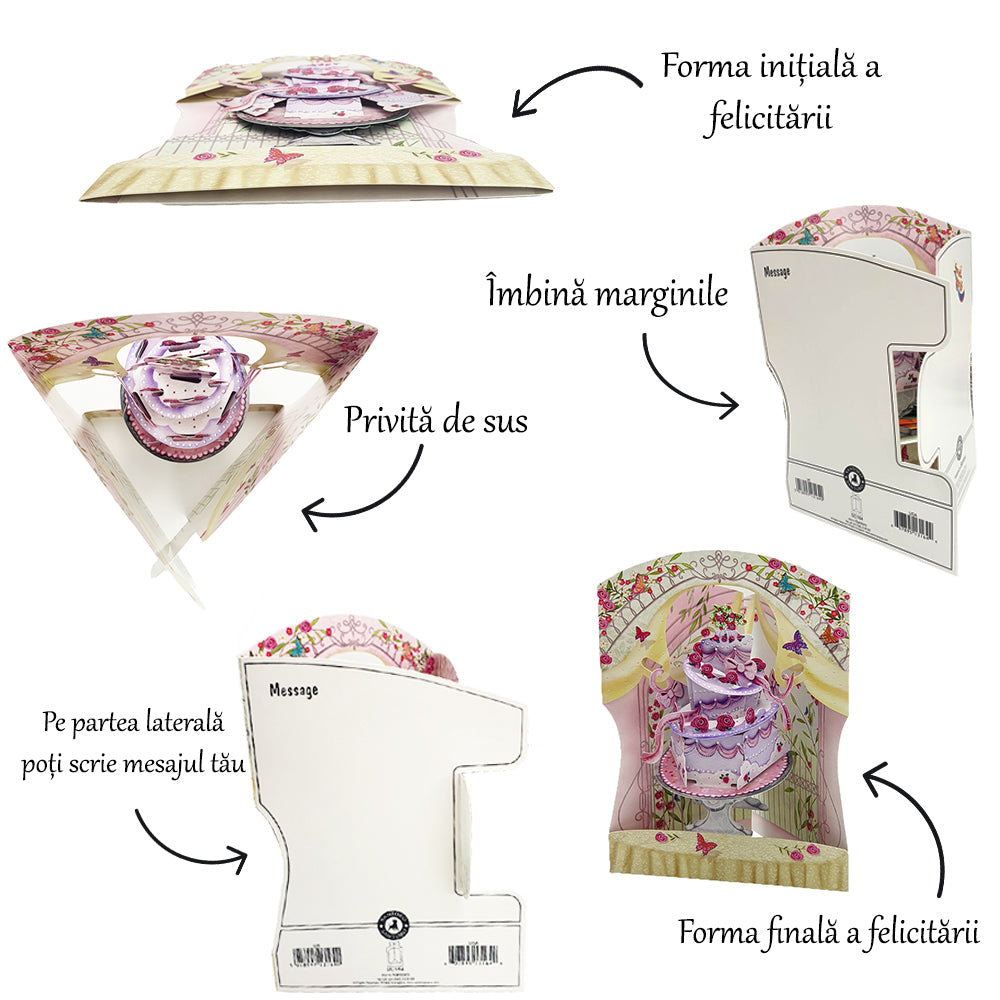 Felicitare 3D Swing Cards Baietel in balansoar
