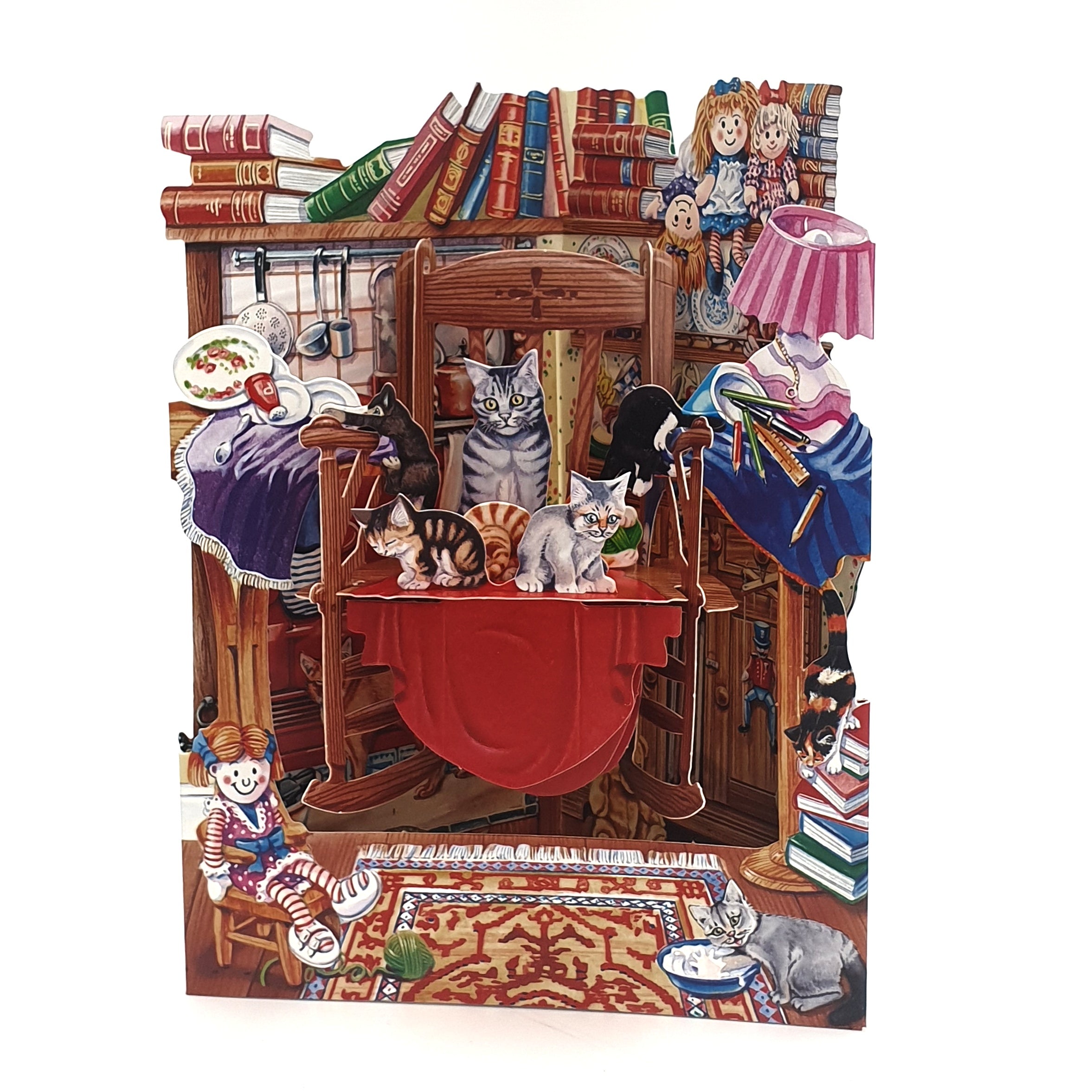 Felicitare 3D Swing Cards - Pisicute in balansoar