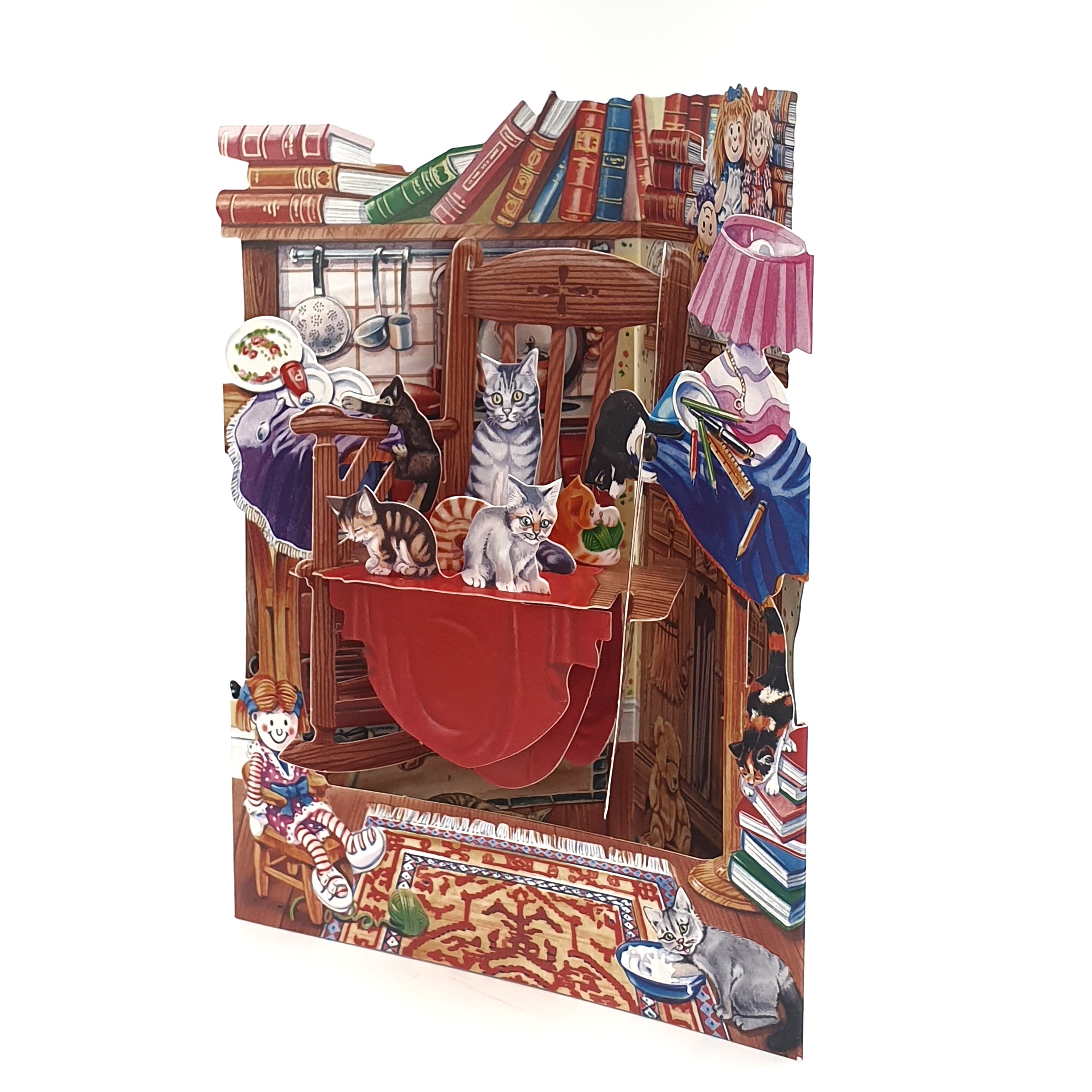 Felicitare 3D Swing Cards - Pisicute in balansoar