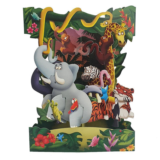 Felicitarea 3D Swing Cards - Animale din jungla - Nitzi.ro