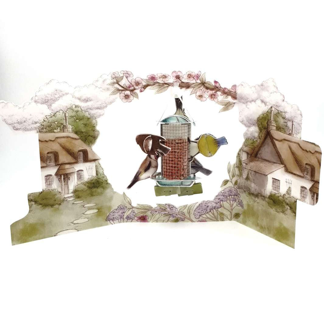 Felicitare 3D Swing Cards - Pasari in Gradina