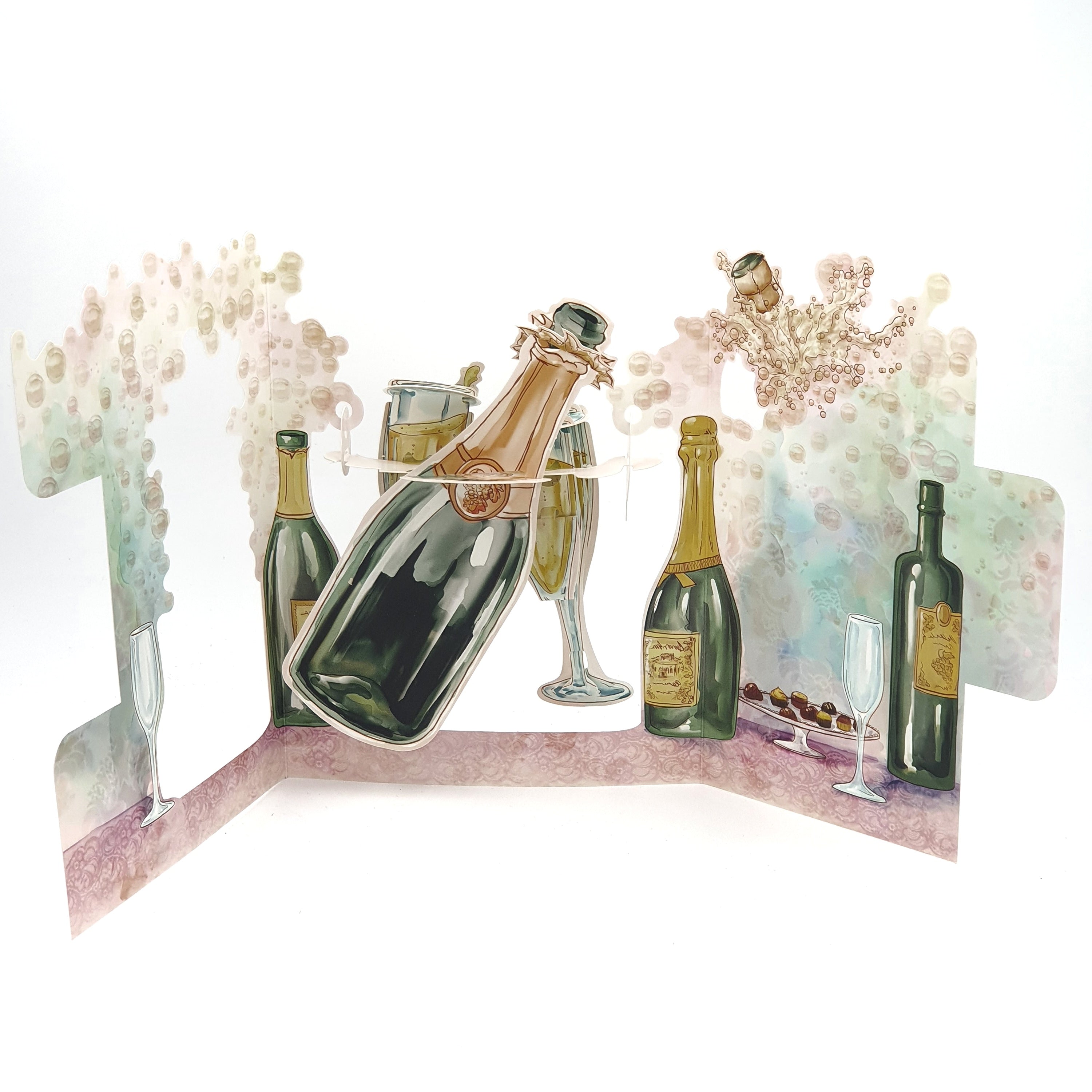 Felicitare 3D Swing Cards Sampanie
