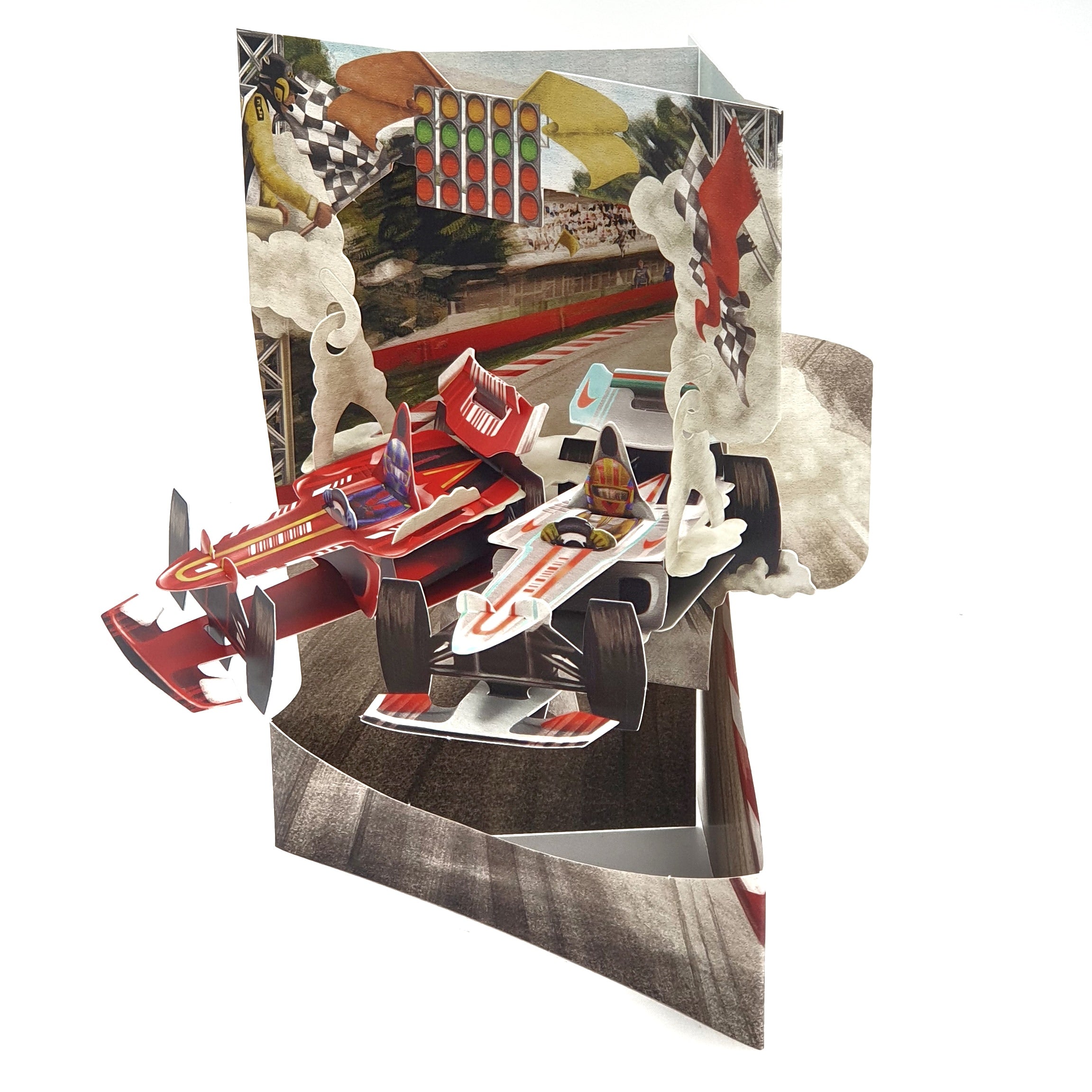 Felicitare 3D Swing Cards Masini de curse