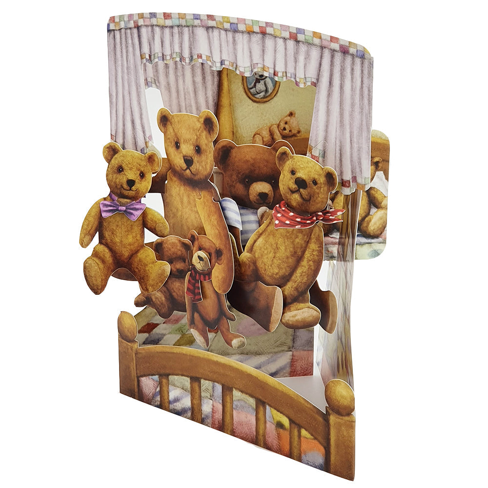 Felicitare 3D Swing Cards - Ursuleti de plus