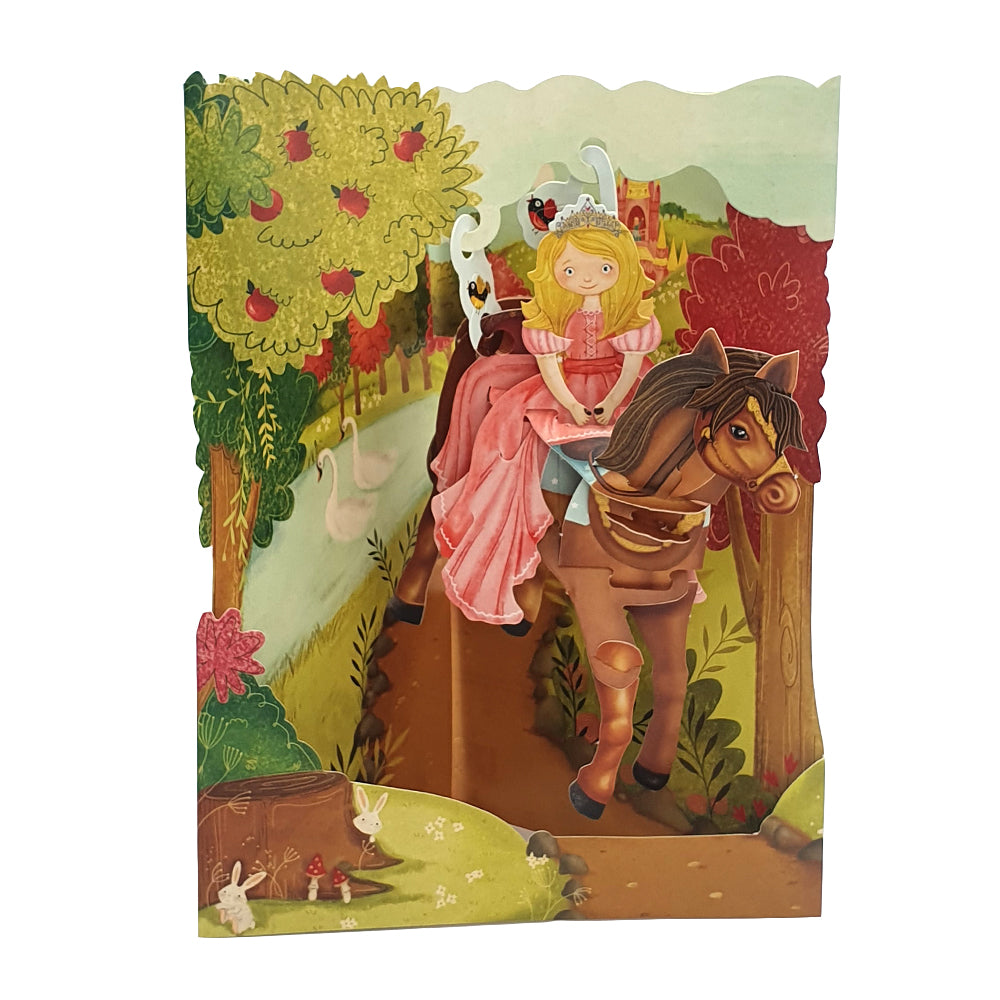 Felicitare 3D Swing Cards - Printesa pe cal
