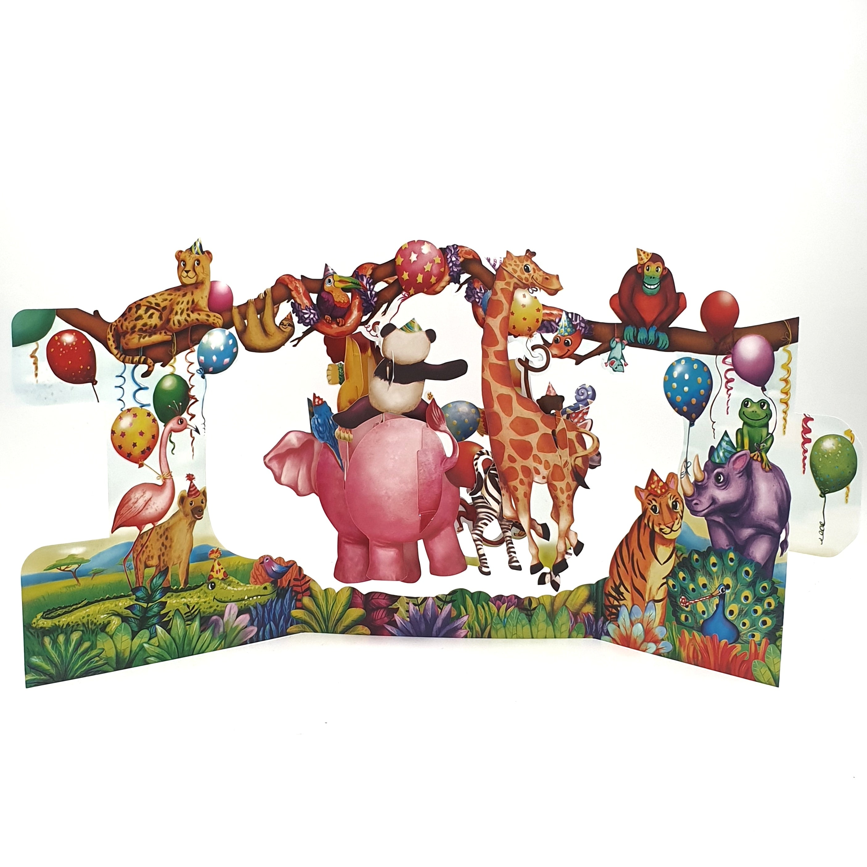 Felicitare 3D Swing Cards Petrecerea animalelor