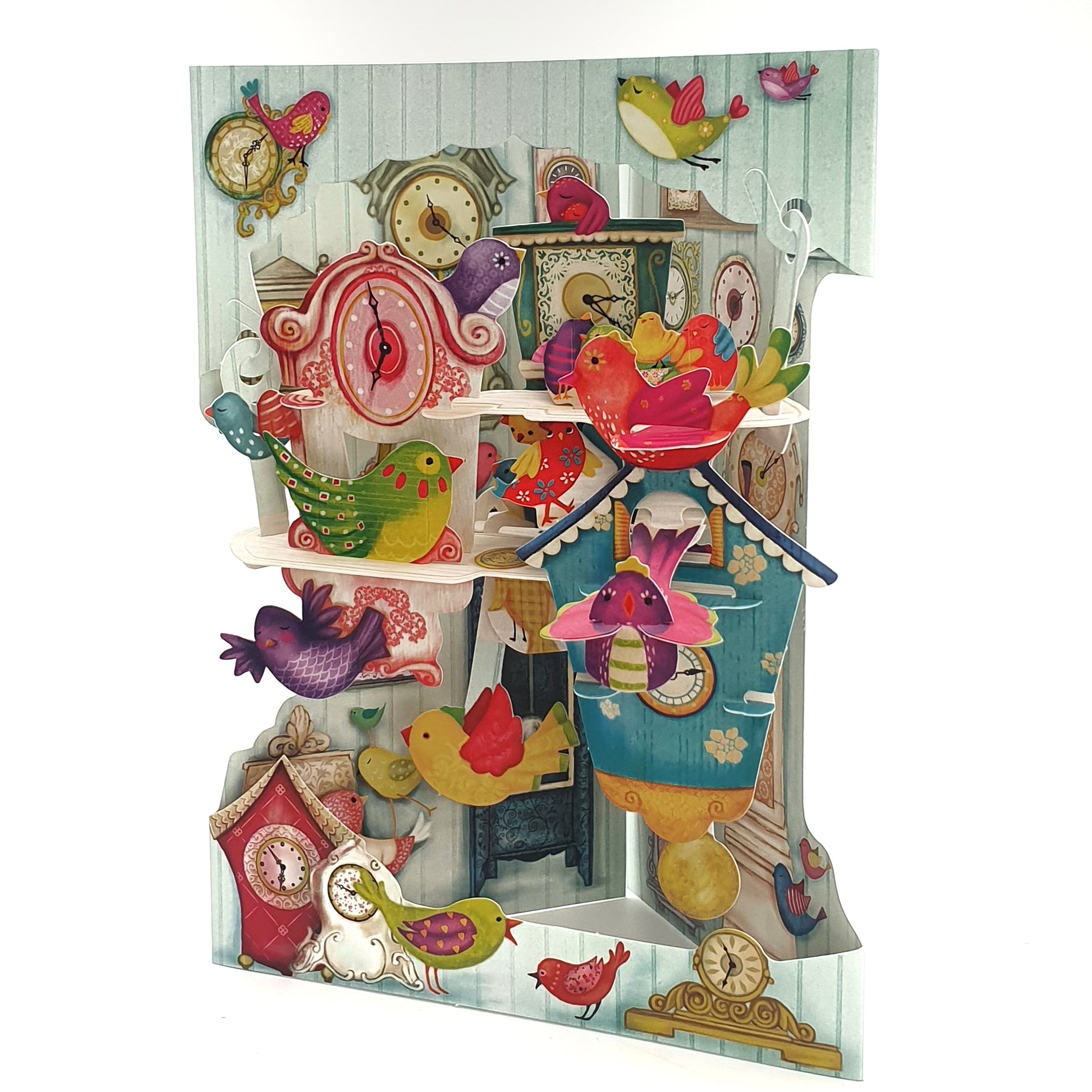 Felicitare 3D Swing Cards Pasarele si ceasuri