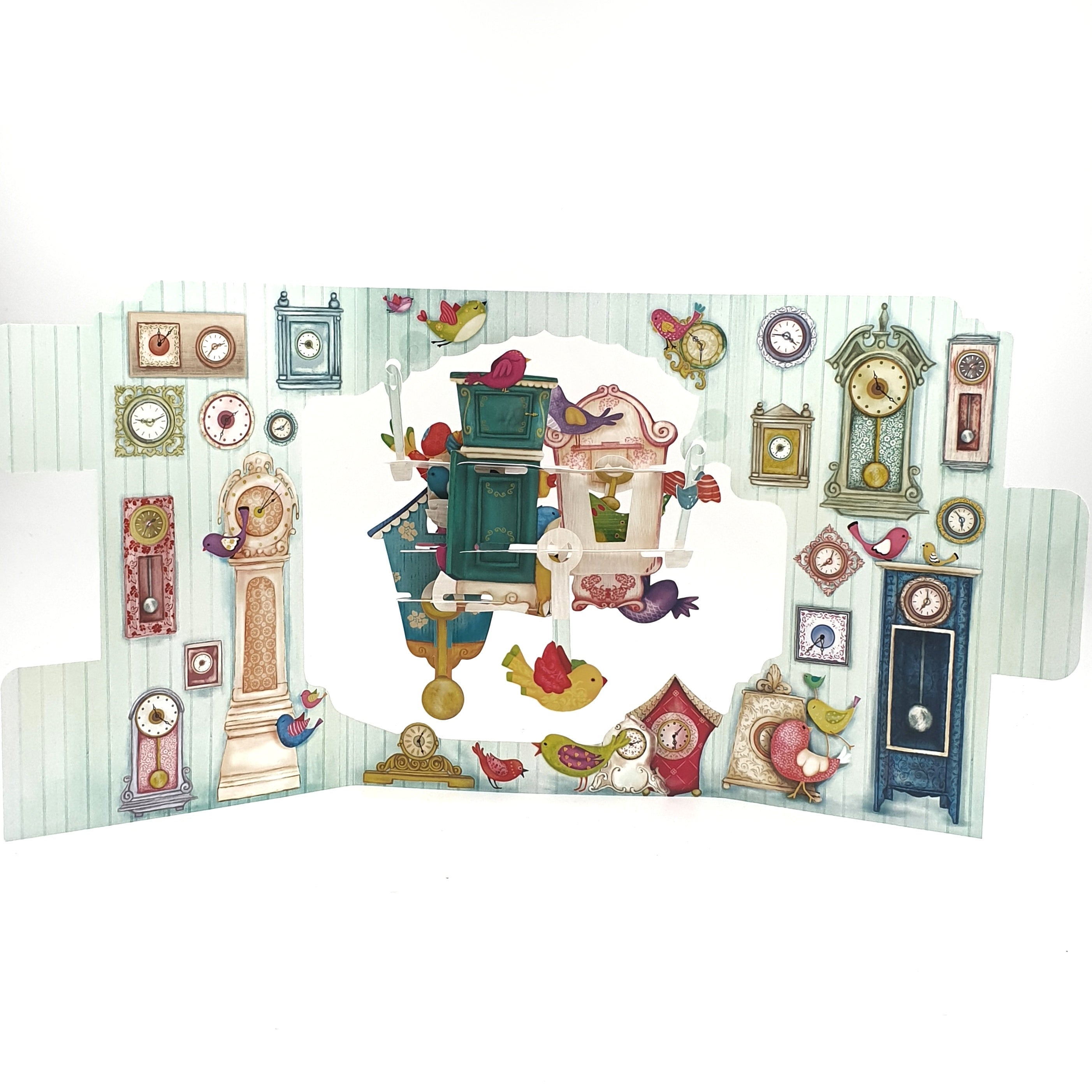 Felicitare 3D Swing Cards Pasarele si ceasuri