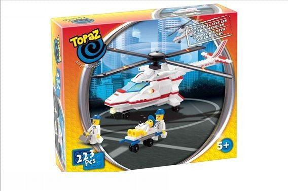 Set de construit tip lego-Elicopter ambulanta-223 piese