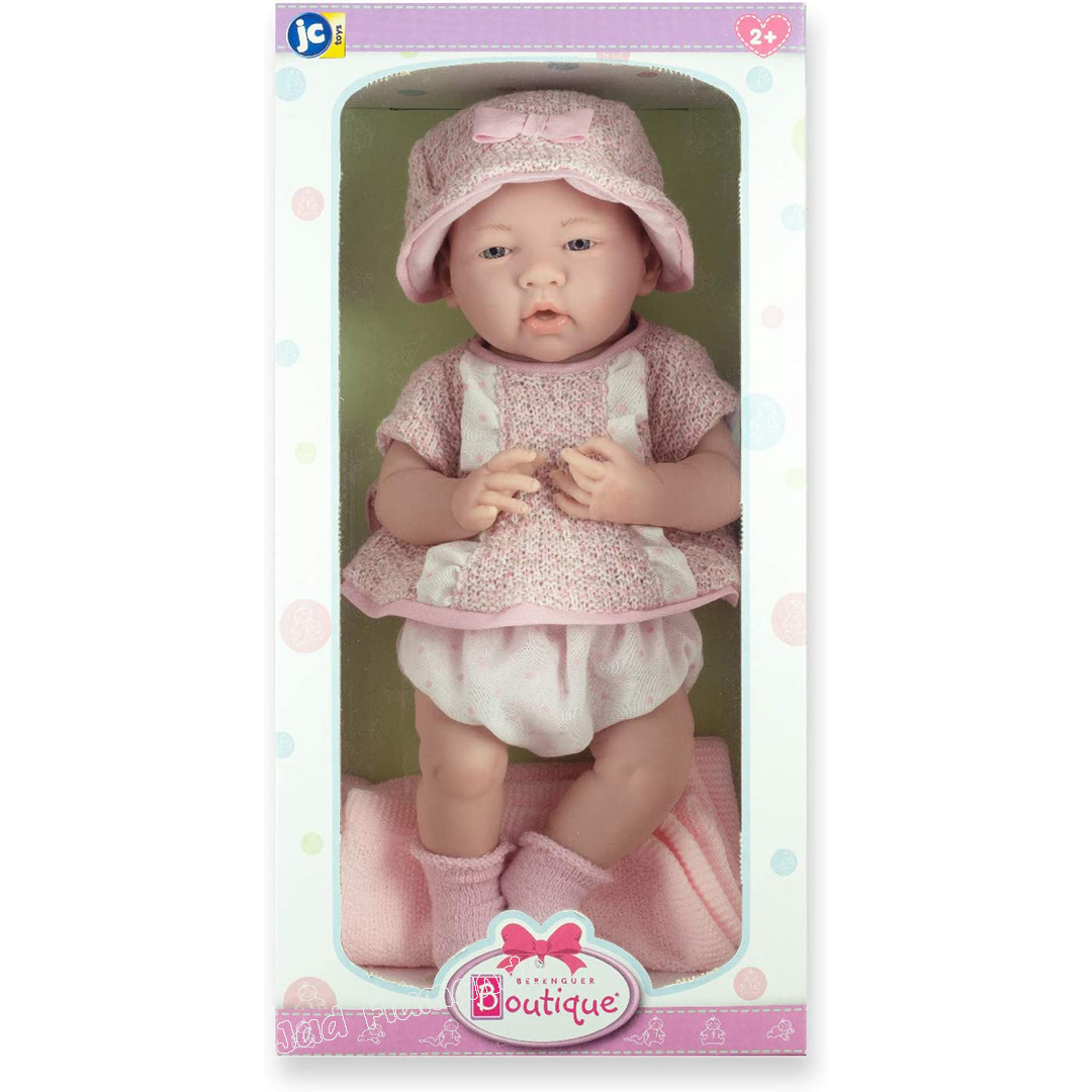 Papusa Bebe in costum roz cu palarie